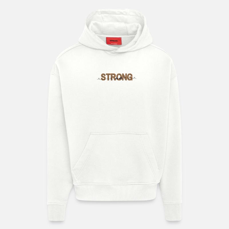 Leopard STRONG font print - Hoodie- made by SPREAD - OFF WHITE