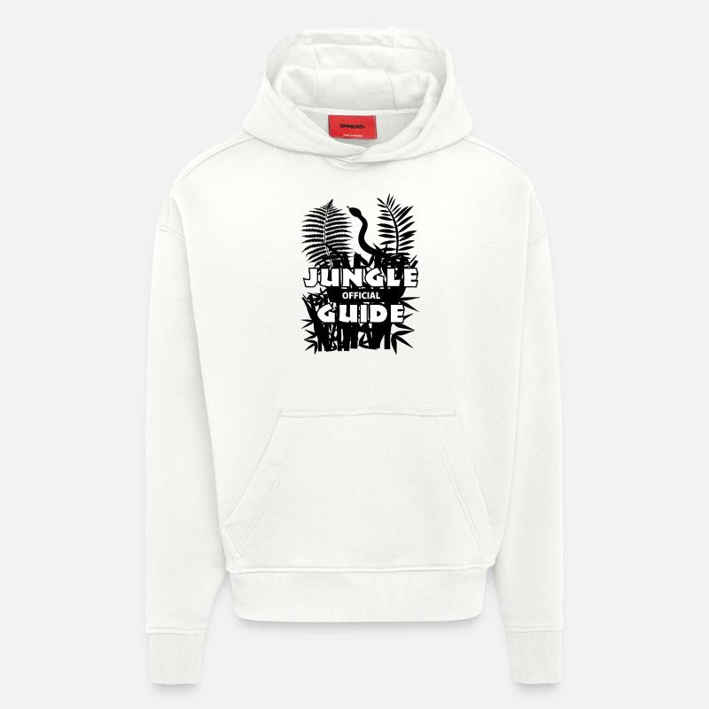 jungleguide blak - Sweat à capuche bio épais oversize fabriqué en UE - OFF WHITE