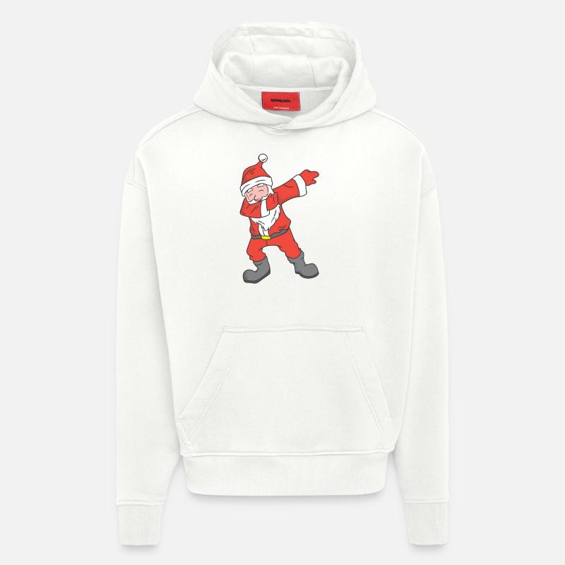 Père Noël Noël Dabbing Dab - Sweat à capuche bio épais oversize fabriqué en UE - OFF WHITE