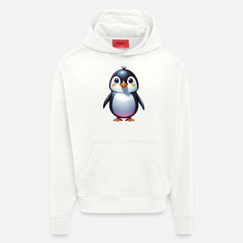 Pingouin - Sweat à capuche bio épais oversize fabriqué en UE - OFF WHITE