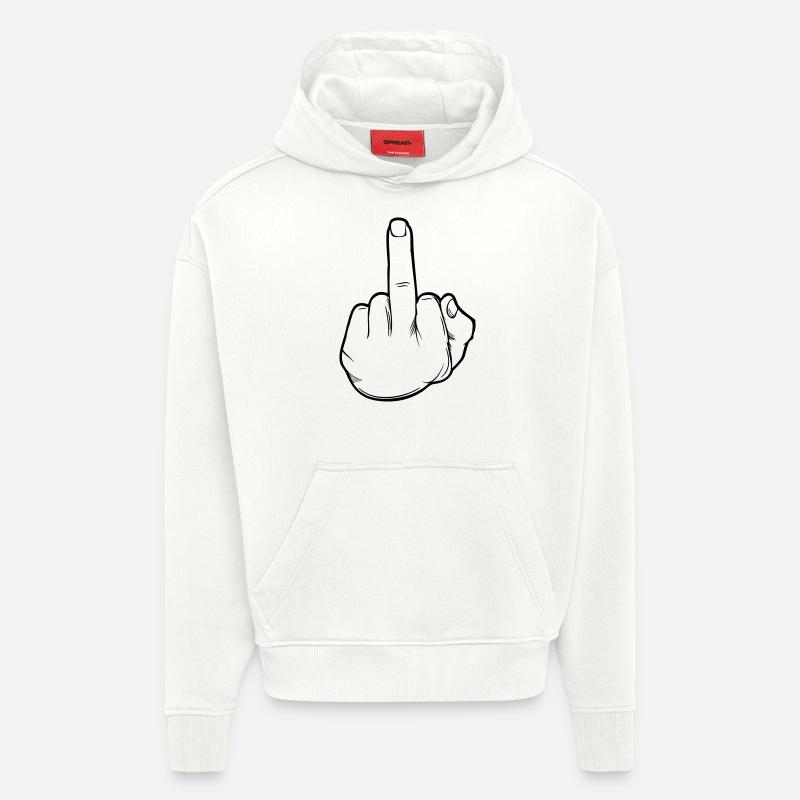 Majeur Main 01 - Sweat à capuche bio épais oversize fabriqué en UE - OFF WHITE