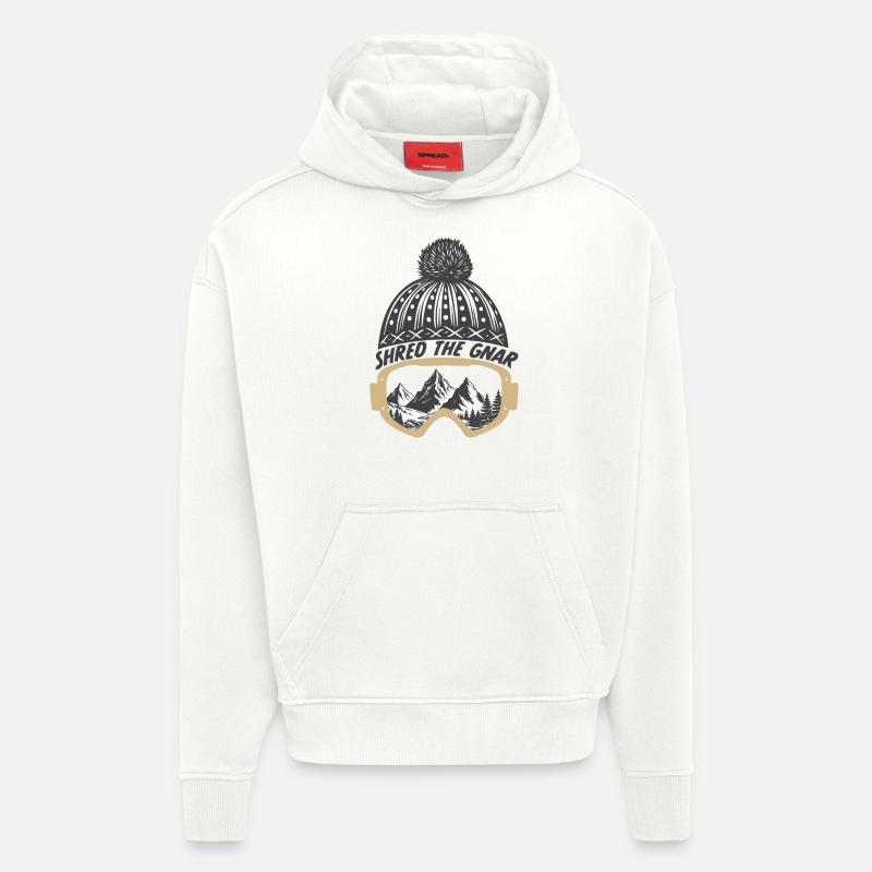 Déchiquetez le Gnar - Sweat à capuche bio épais oversize fabriqué en UE - OFF WHITE