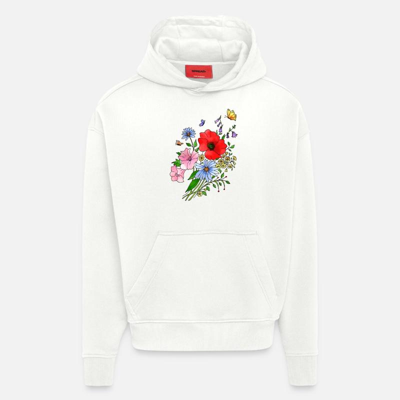 Fleur - Sweat à capuche bio épais oversize fabriqué en UE - OFF WHITE