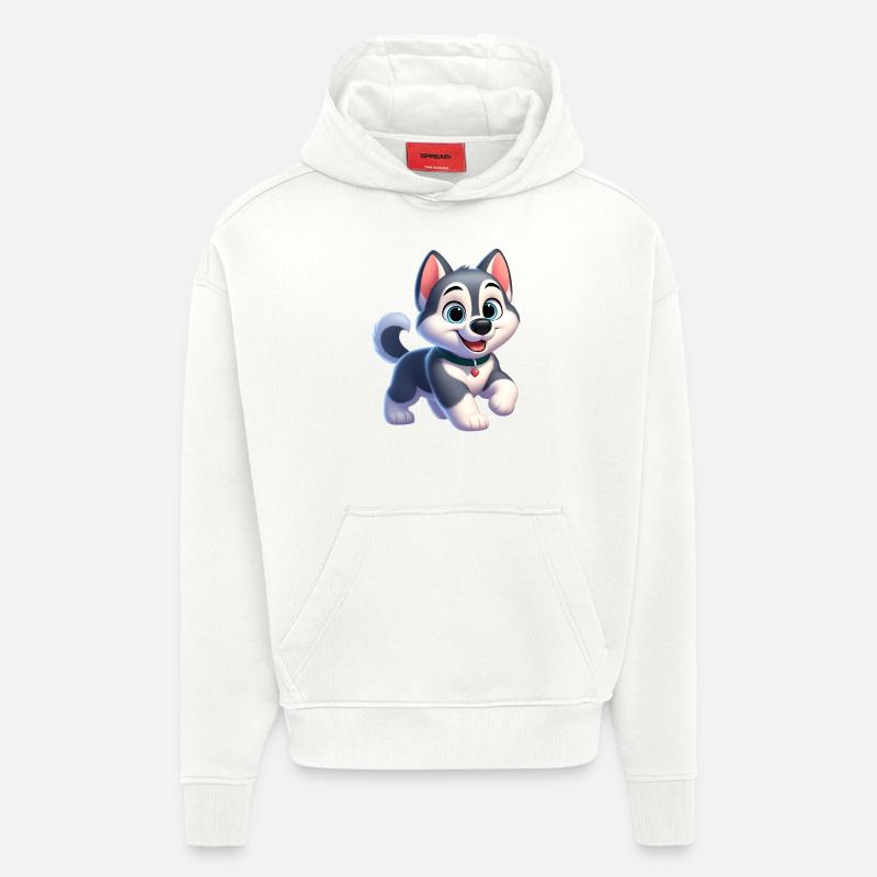 husky 2 - Sweat à capuche bio épais oversize fabriqué en UE - OFF WHITE