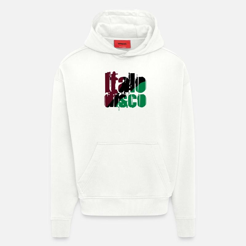 Italo Disco - Sweat à capuche bio épais oversize fabriqué en UE - OFF WHITE