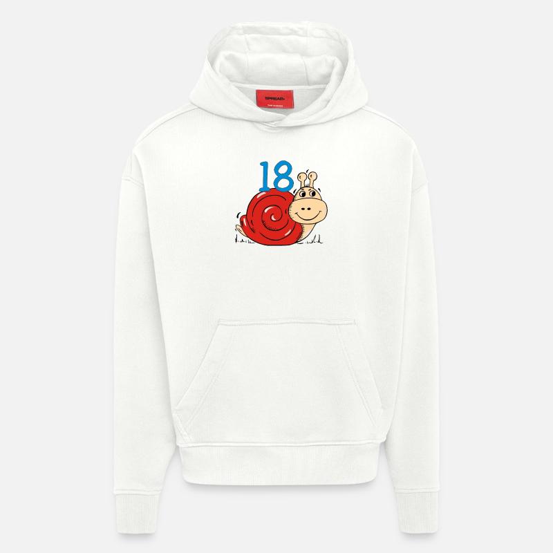 Snail 18 e anniversaire - Sweat à capuche bio épais oversize fabriqué en UE - OFF WHITE