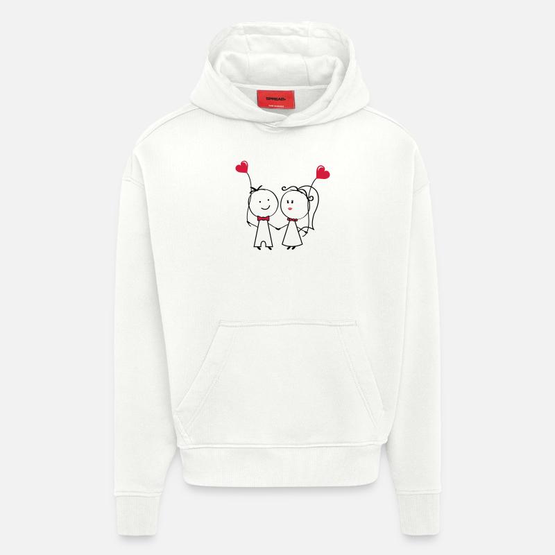 ehepaar_1 - Sweat à capuche bio épais oversize fabriqué en UE - OFF WHITE