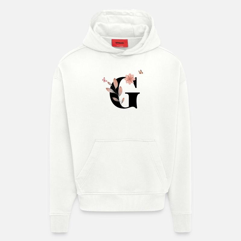 Buchstabe g Wildblumen Aquarelle - Hoodie- made by SPREAD - OFF WHITE