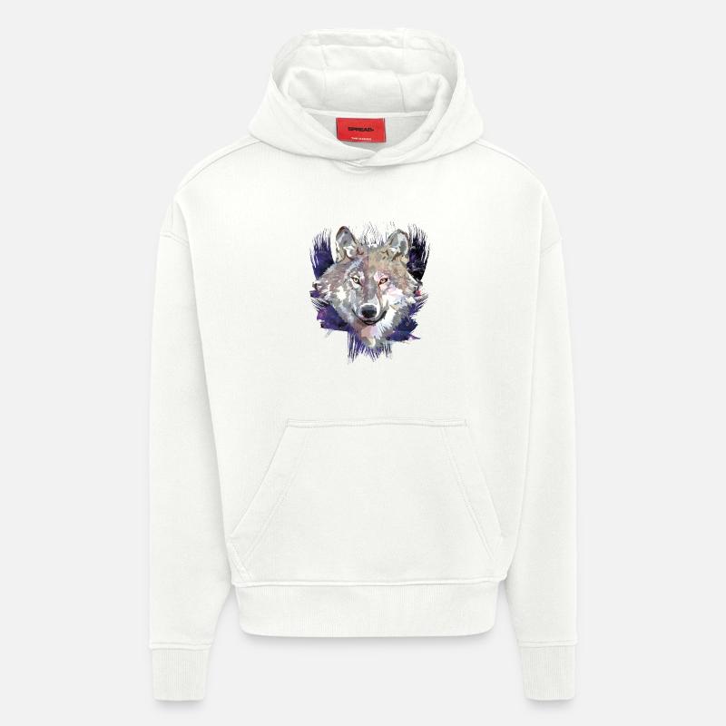 Wolf | Tier | Grauer Wolf - Hoodie- made by SPREAD  - OFF WHITE