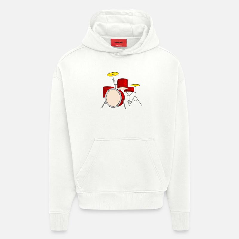 percussion - Sweat à capuche bio épais oversize fabriqué en UE - OFF WHITE