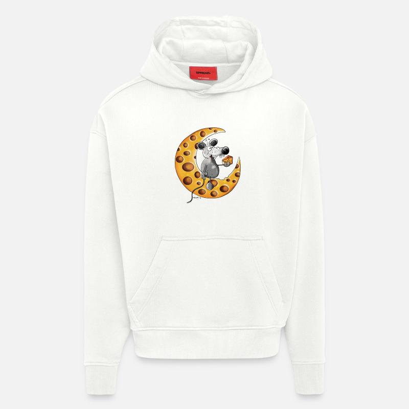 Maus liebt Käse - Hoodie- made by SPREAD  - OFF WHITE
