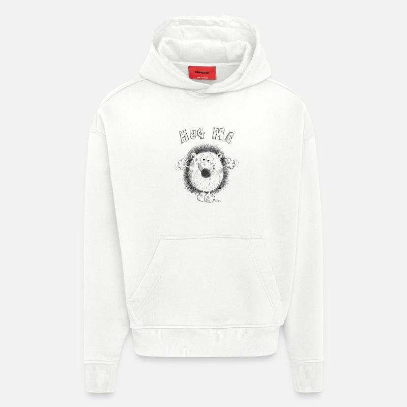 Hug Me Hérisson - Sweat à capuche bio épais oversize fabriqué en UE - OFF WHITE