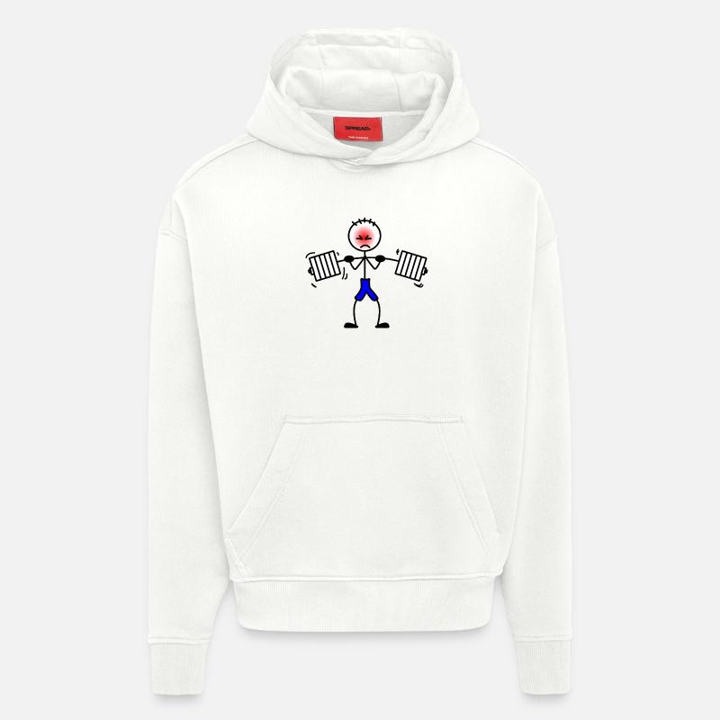 Haltérophile musculation musculation musculation 2 - Sweat à capuche bio épais oversize fabriqué en UE - OFF WHITE