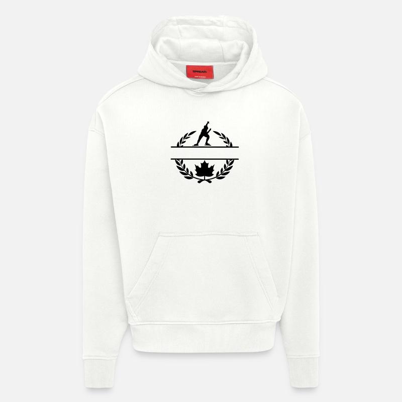 Canada maple leaf skating laurel wreath - Hoodie- made by SPREAD  - OFF WHITE