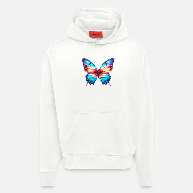 Papillon - Sweat à capuche bio épais oversize fabriqué en UE - OFF WHITE