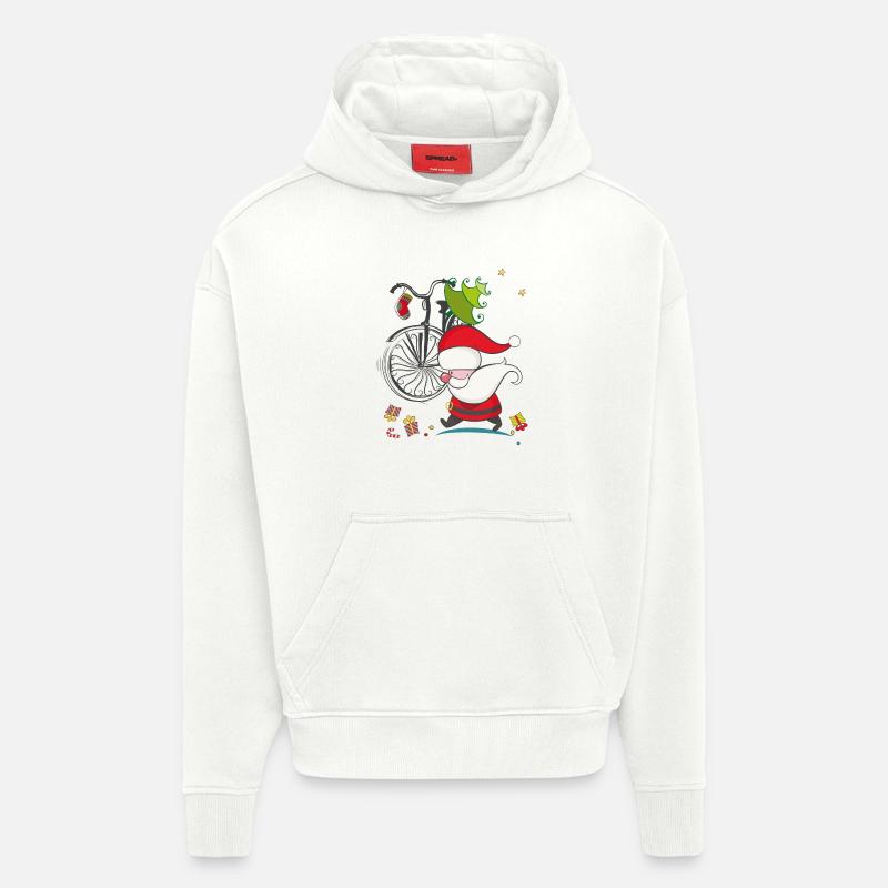 Le Père Noël sous pression - Sweat à capuche bio épais oversize fabriqué en UE - OFF WHITE