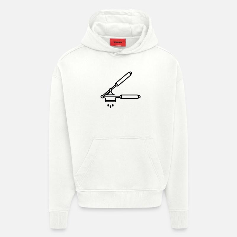 Knoblauch Presse oder Spätzle Presse - Hoodie- made by SPREAD  - OFF WHITE