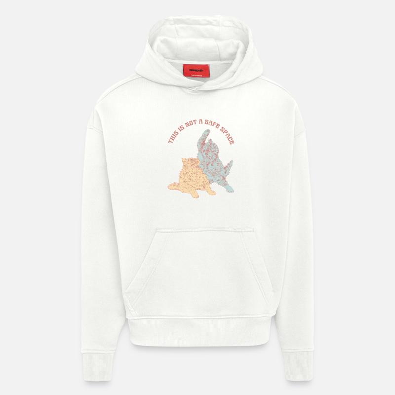 CE N’EST PAS UN ESPACE SÛR - Sweat à capuche bio épais oversize fabriqué en UE - OFF WHITE