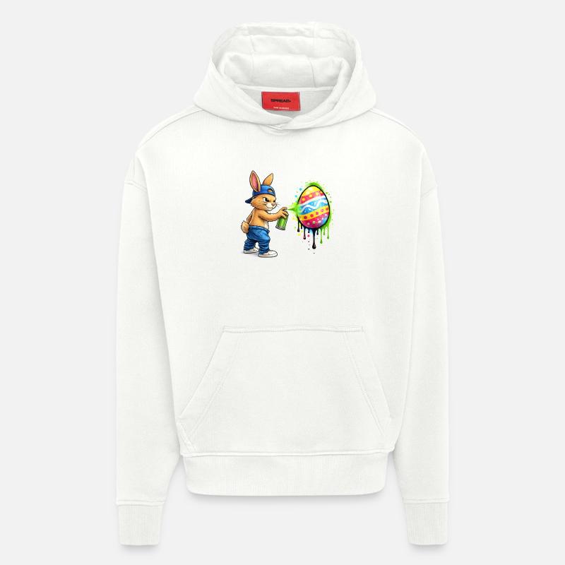 Graffiti bunny with Easter egg - Hoodie- made by SPREAD  - OFF WHITE