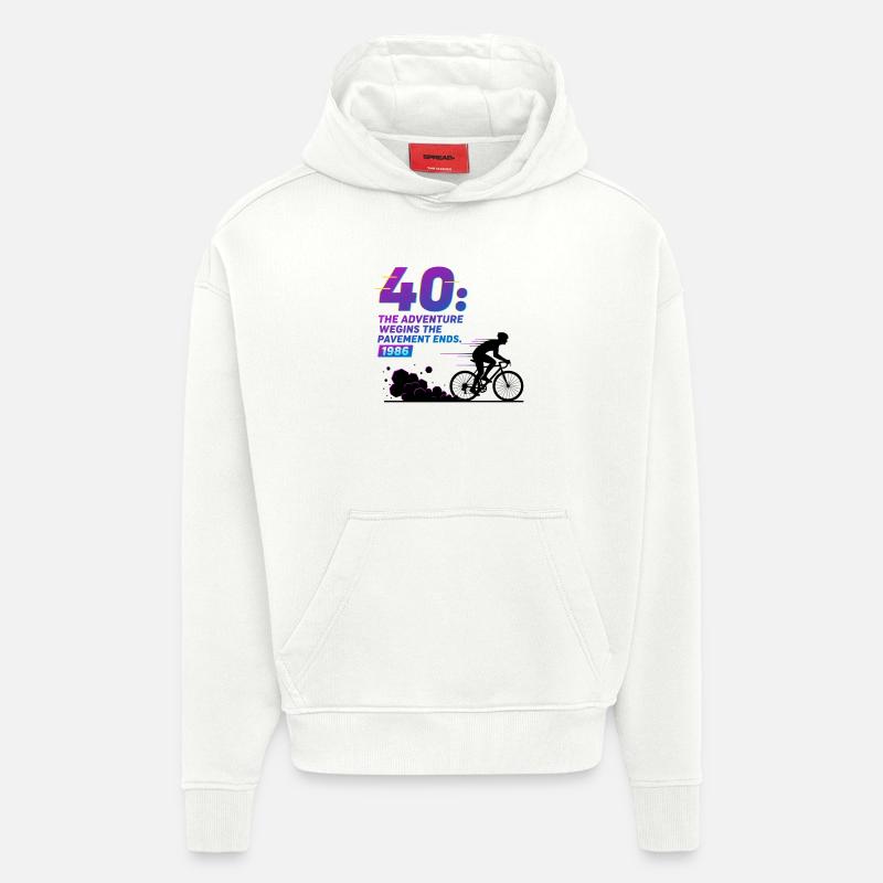 Tee d’aventure de gravier pour le 40e anniversaire - Sweat à capuche bio épais oversize fabriqué en UE - OFF WHITE