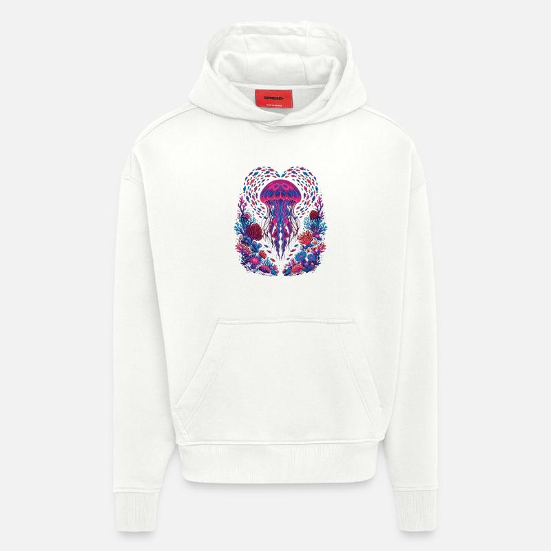 Retro Quallen-Ästhetischer Ozean - Hoodie- made by SPREAD - OFF WHITE