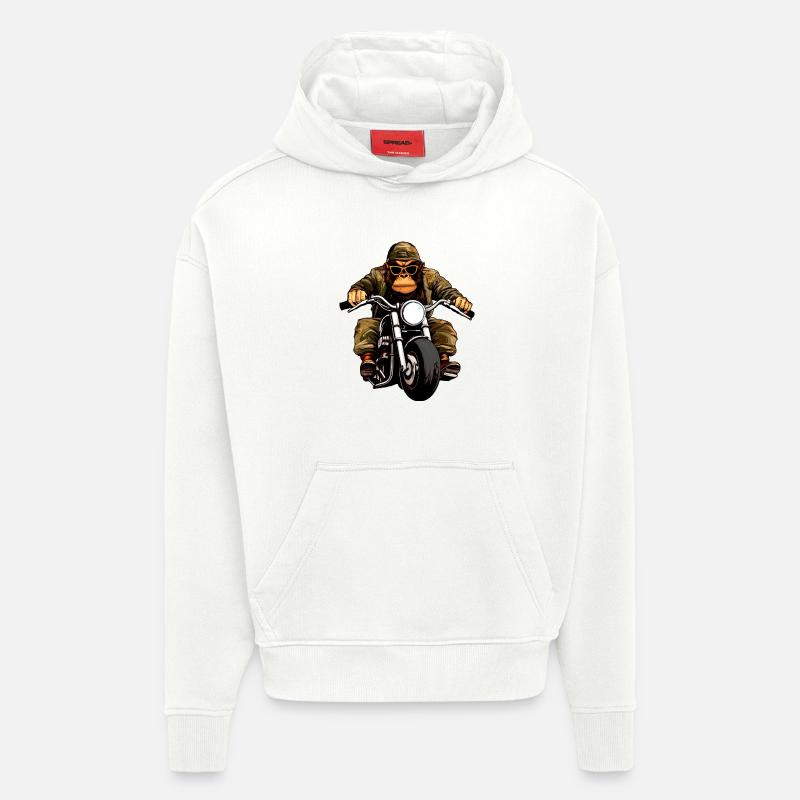 Singes motards - Sweat à capuche bio épais oversize fabriqué en UE - OFF WHITE