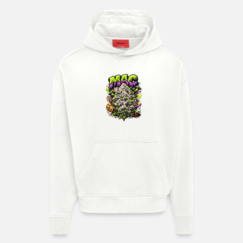 Graffiti des cookies Miracle Alien MAC - Sweat à capuche bio épais oversize fabriqué en UE - OFF WHITE