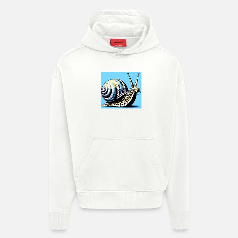 Escargot - Sweat à capuche bio épais oversize fabriqué en UE - OFF WHITE