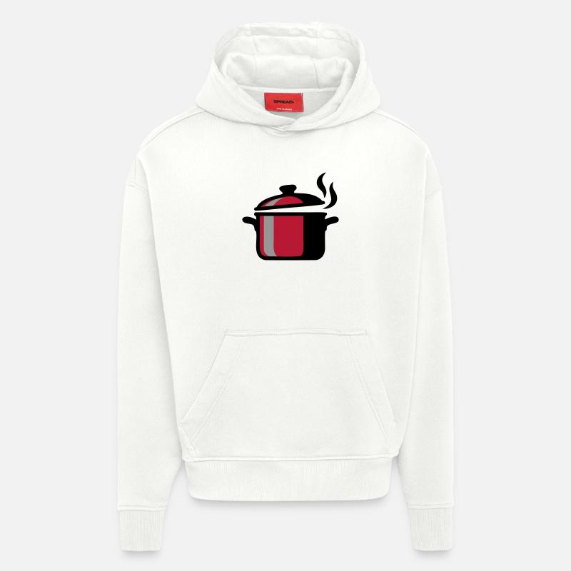 Cuisinière Cuisinière Logo du restaurant - Sweat à capuche bio épais oversize fabriqué en UE - OFF WHITE