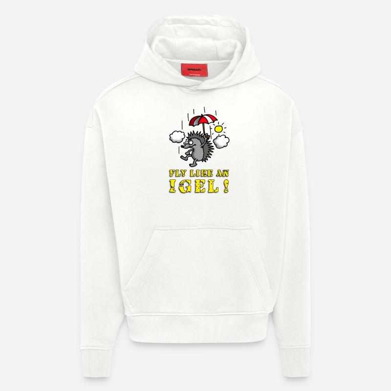 fly_like_an_igel_a - Sweat à capuche bio épais oversize fabriqué en UE - OFF WHITE