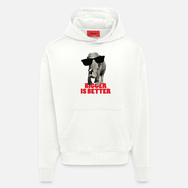 bigger_is_better - Sweat à capuche bio épais oversize fabriqué en UE - OFF WHITE