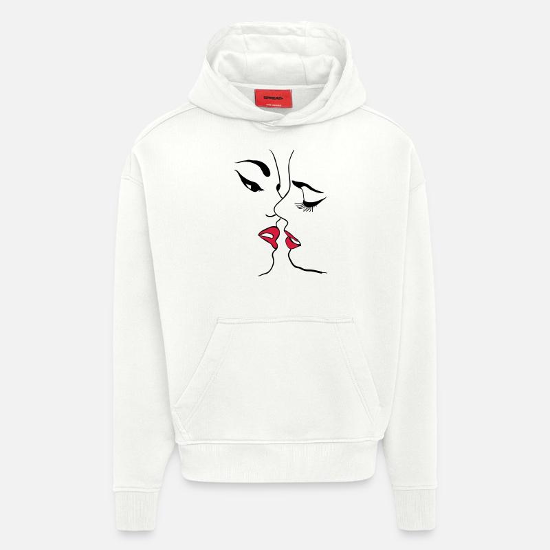 Lesbienne - Sweat à capuche bio épais oversize fabriqué en UE - OFF WHITE