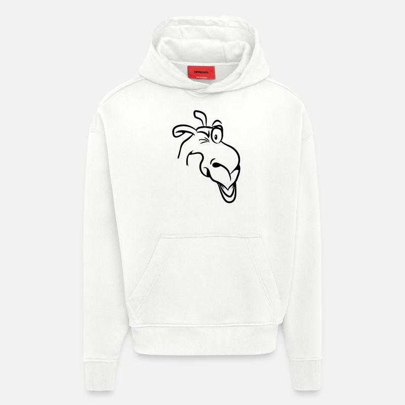 chameau drôle - Sweat à capuche bio épais oversize fabriqué en UE - OFF WHITE