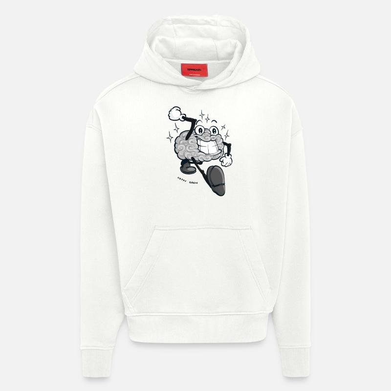 Happy Brain - Graue Version - Hoodie- made by SPREAD  - OFF WHITE
