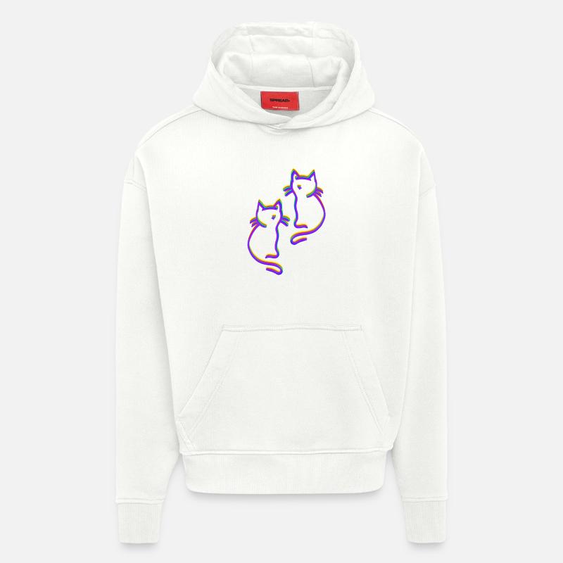 Regenbogen Katzen LGBT - Hoodie- made by SPREAD  - OFF WHITE