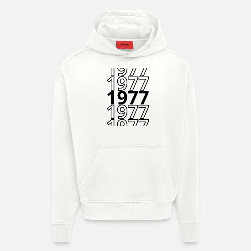 1977 1977 1977 - Sweat à capuche bio épais oversize fabriqué en UE - OFF WHITE
