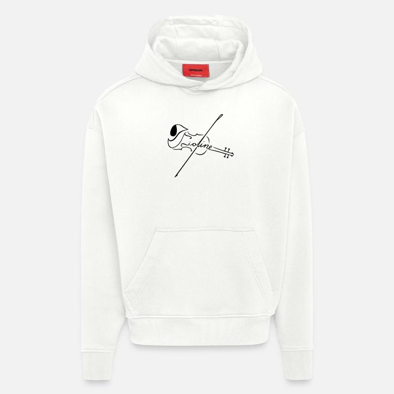 Violon à l'avant - Sweat à capuche bio épais oversize fabriqué en UE - OFF WHITE