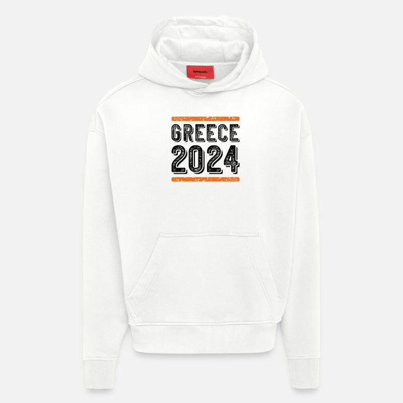 Grèce Millésime 2024 - Sweat à capuche bio épais oversize fabriqué en UE - OFF WHITE