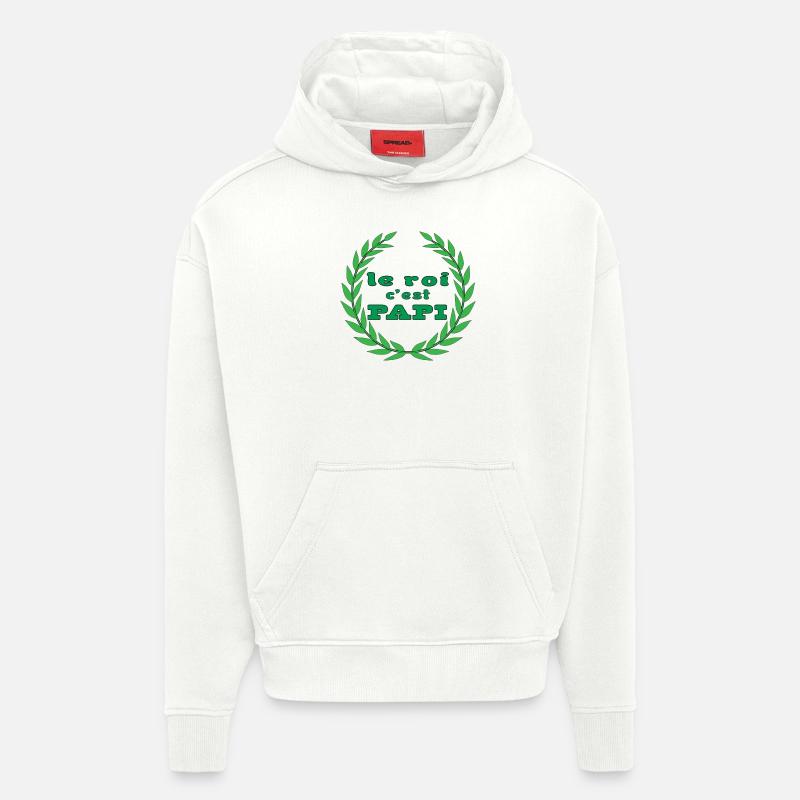 Le roi PAPI - Sweat à capuche bio épais oversize fabriqué en UE - OFF WHITE