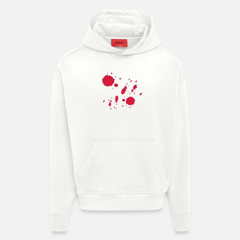 Rote Farbspritzer abstrakte Muster - Hoodie- made by SPREAD  - OFF WHITE