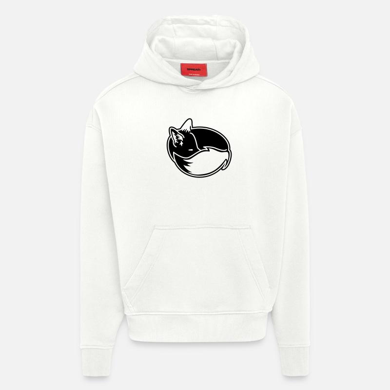 Fuchs eingekuschelt – Kawaii Fox Cartoon Design - Hoodie- made by SPREAD  - OFF WHITE