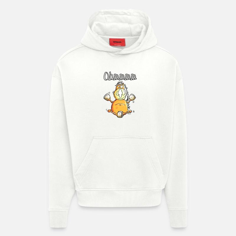 Ohmmmm Cheval - Chevaux - Sweat à capuche bio épais oversize fabriqué en UE - OFF WHITE