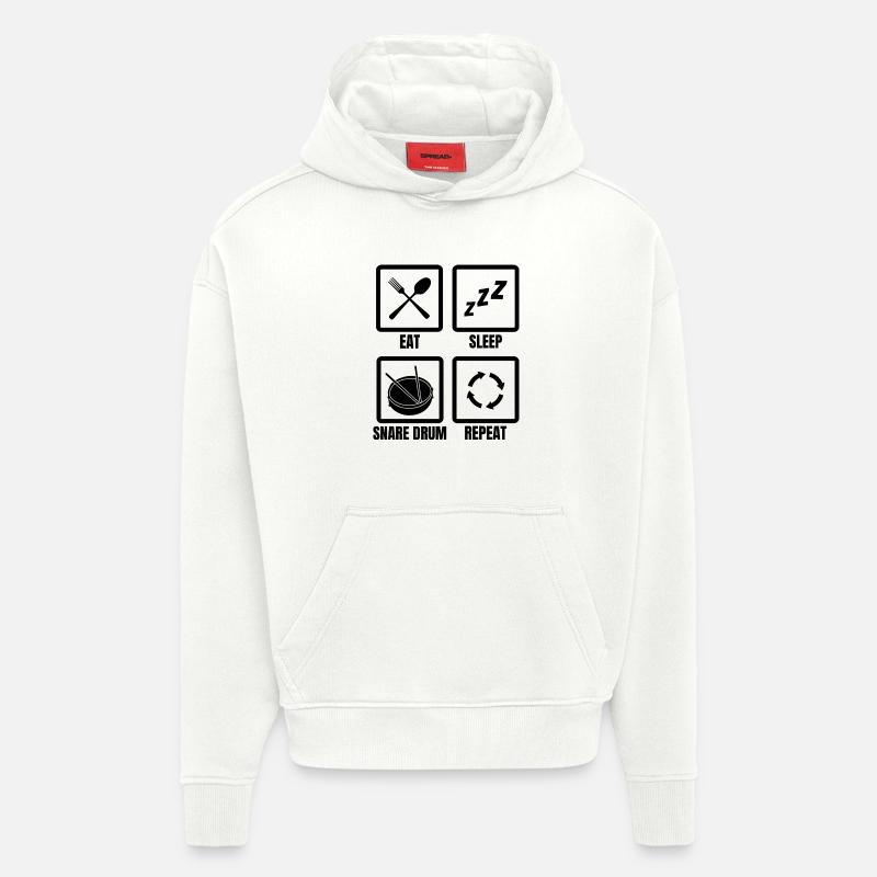 Routine de batteur - Sweat à capuche bio épais oversize fabriqué en UE - OFF WHITE