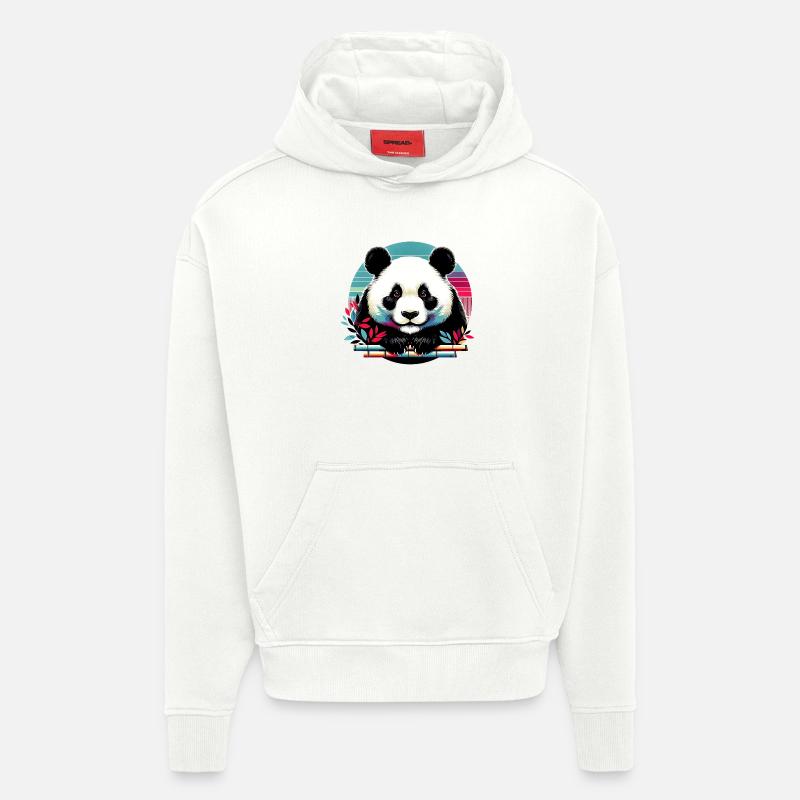 Panda - Sweat à capuche bio épais oversize fabriqué en UE - OFF WHITE