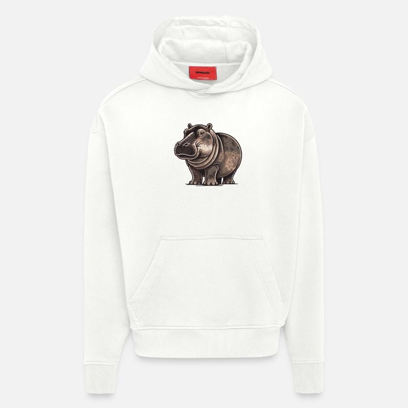 Nilpferd - Hoodie- made by SPREAD  - OFF WHITE
