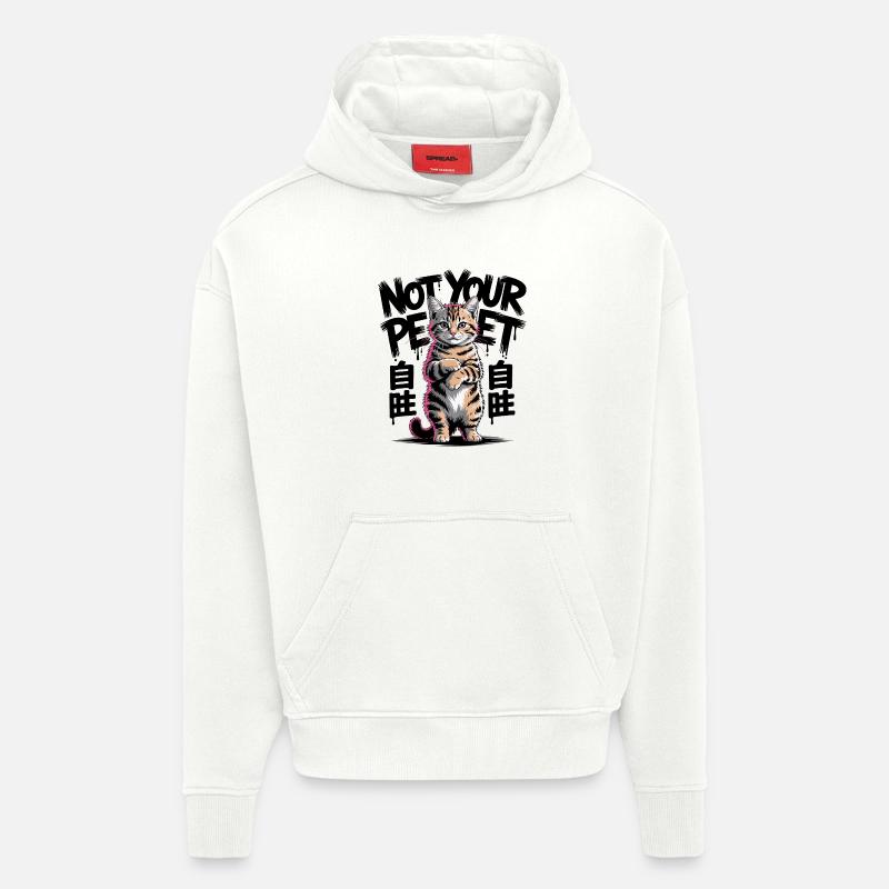 Pas votre chat de compagnie - Sweat à capuche bio épais oversize fabriqué en UE - OFF WHITE