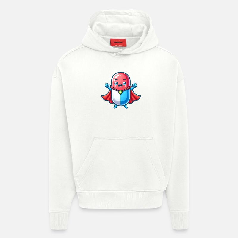Helden Pille Superheld Medizin Tabletten Held - Hoodie- made by SPREAD  - OFF WHITE