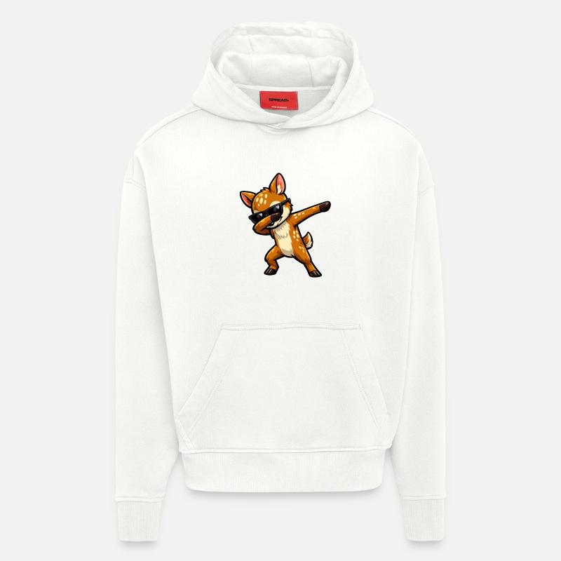Dab du faon - Sweat à capuche bio épais oversize fabriqué en UE - OFF WHITE