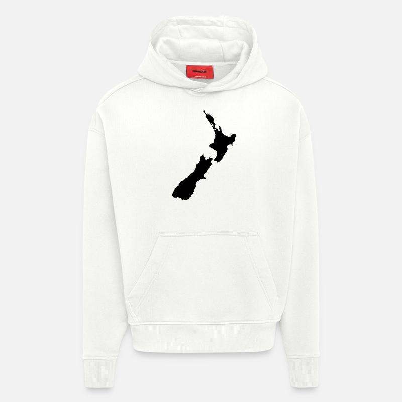 Map NZ - Hoodie- made by SPREAD  - OFF WHITE