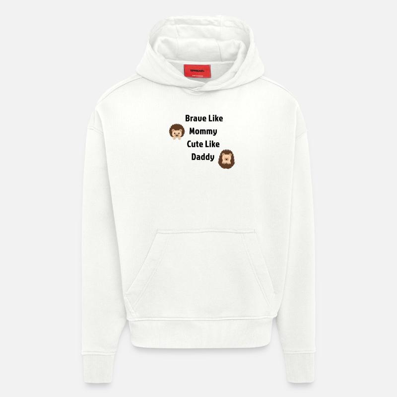 Courageux comme maman hérisson - Sweat à capuche bio épais oversize fabriqué en UE - OFF WHITE